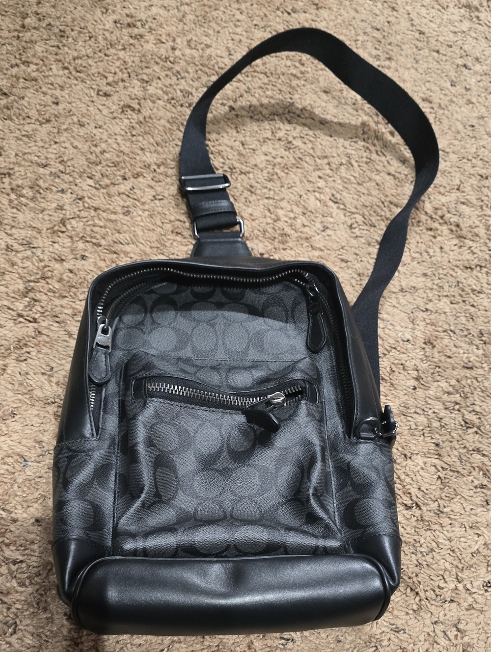 Coach Black Signature Crossbody Sling Bag